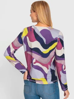 T-shirt à encolure ronde motif coloré