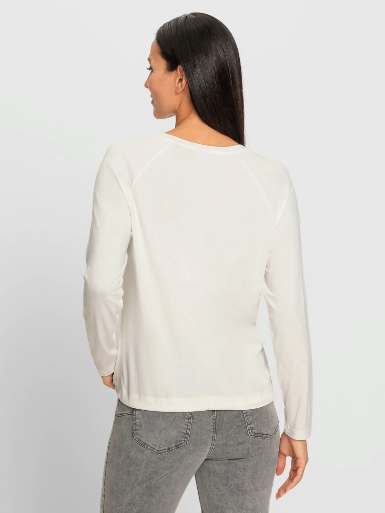 T-shirt à encolure ronde petites pierres brillantes fantaisie