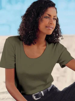 T-shirt à encolure ronde pur coton
