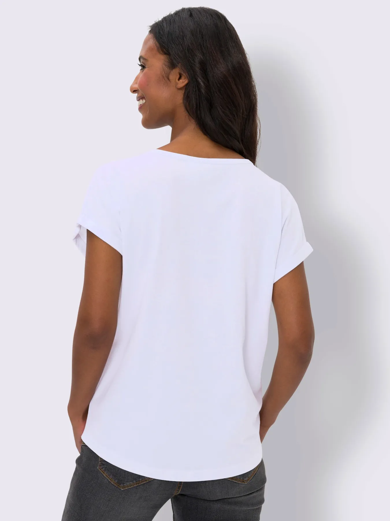 T-shirt à encolure ronde pur coton