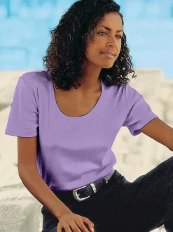T-shirt à encolure ronde pur coton