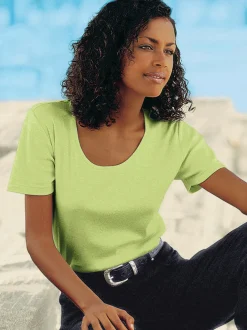 T-shirt à encolure ronde pur coton