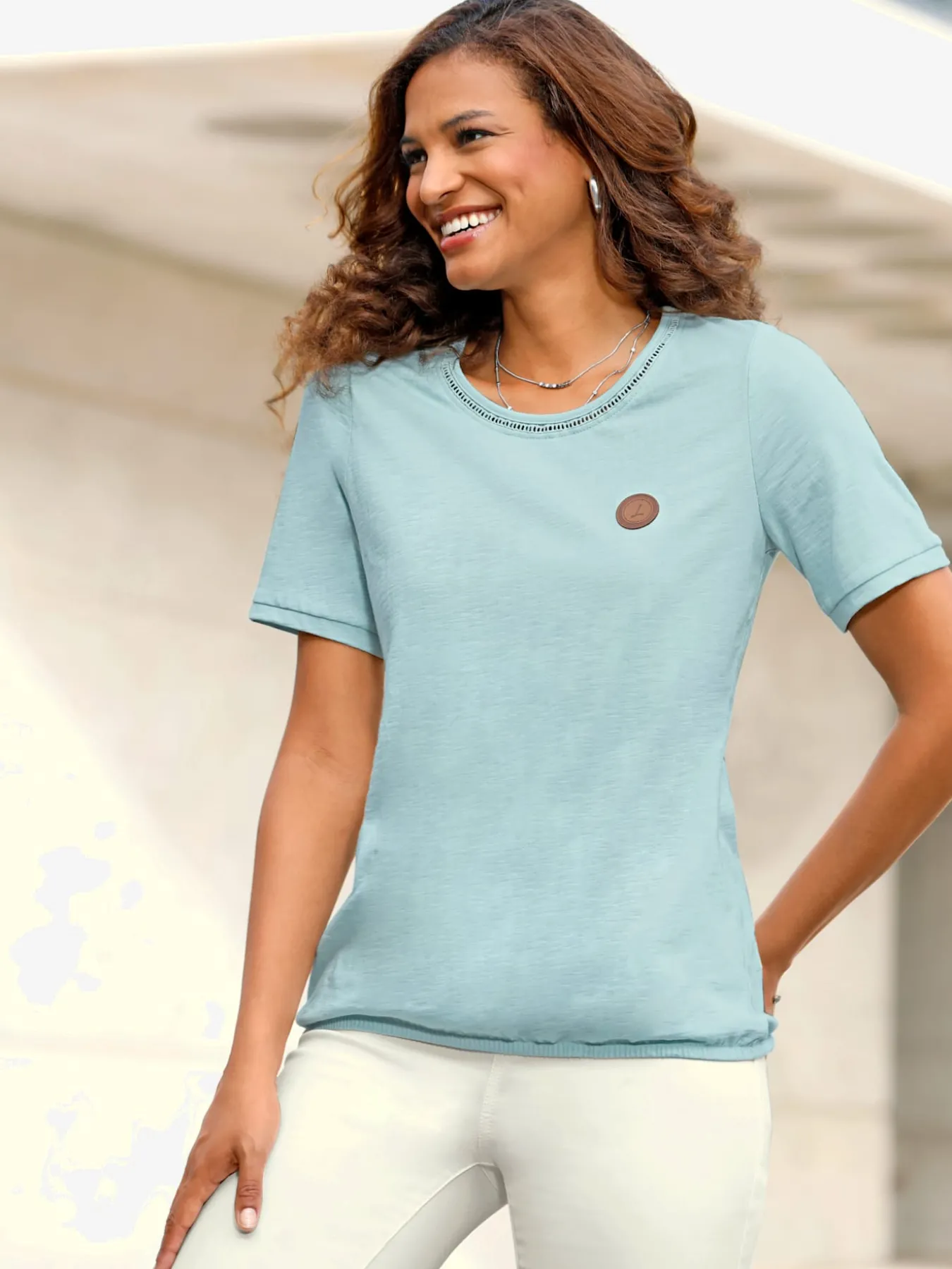 T-shirt à encolure ronde pur coton