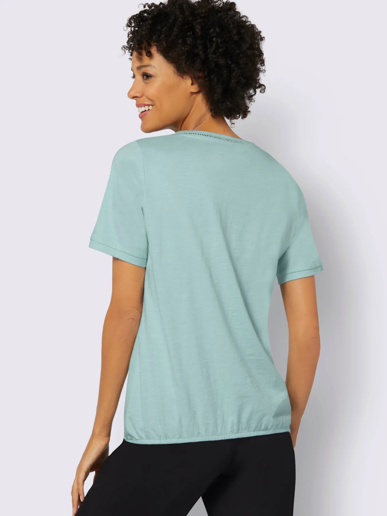 T-shirt à encolure ronde pur coton