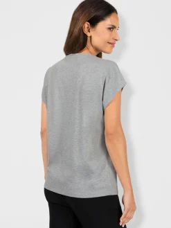 T-shirt à encolure ronde structure en fil flammé
