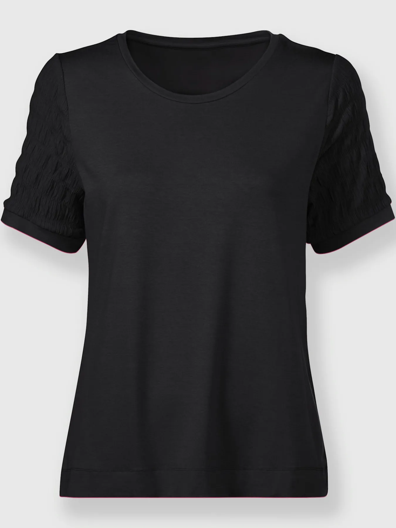 T-shirt à encolure ronde superbes parties smockées