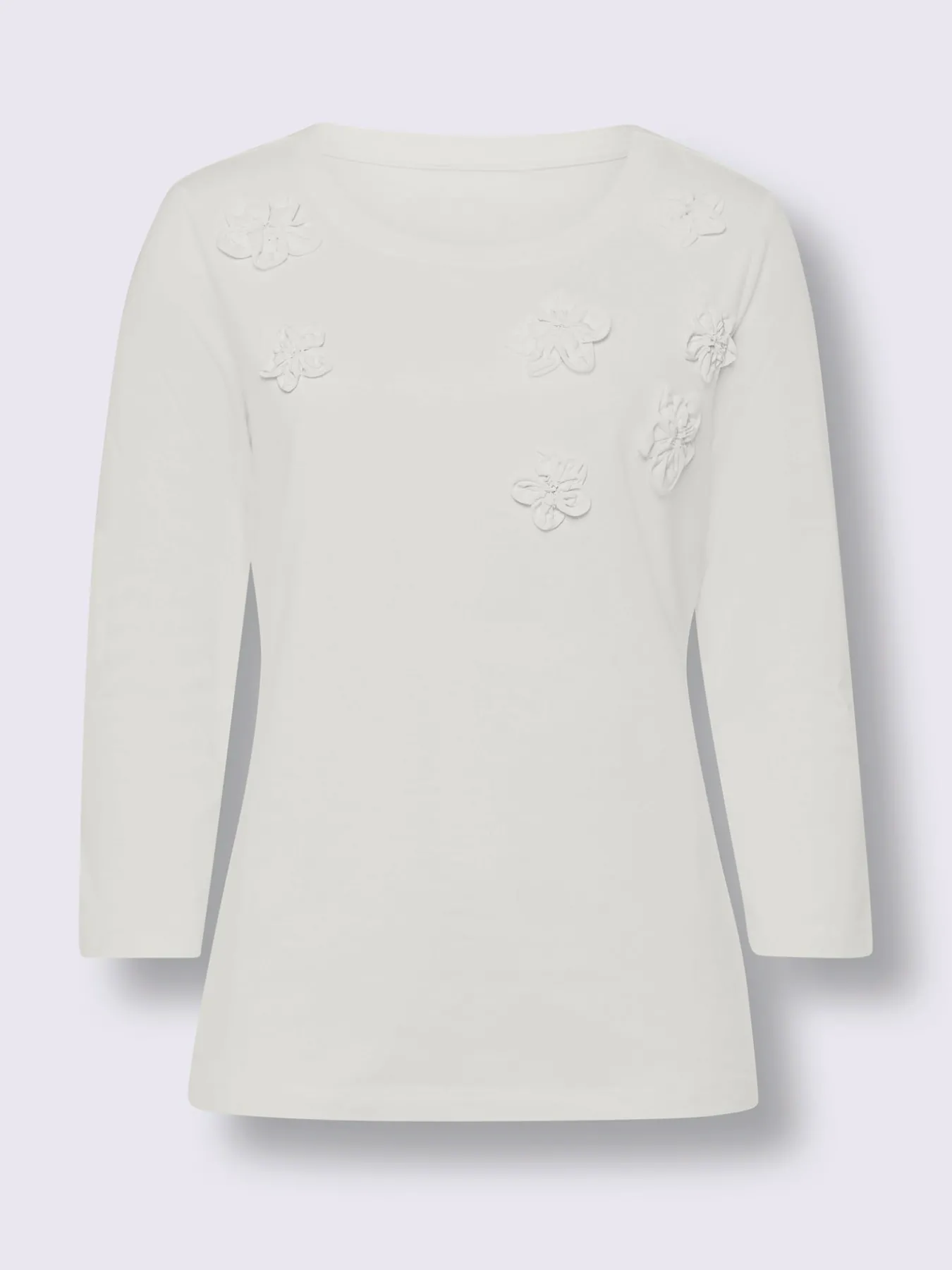 T-shirt à manches 3/4 applications florales
