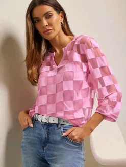 T-shirt à manches 3/4 effet vaporeux chic