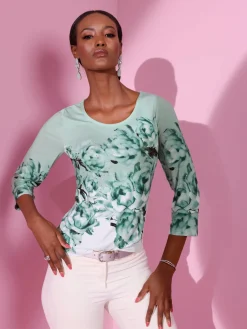 T-shirt à manches 3/4 imprimé