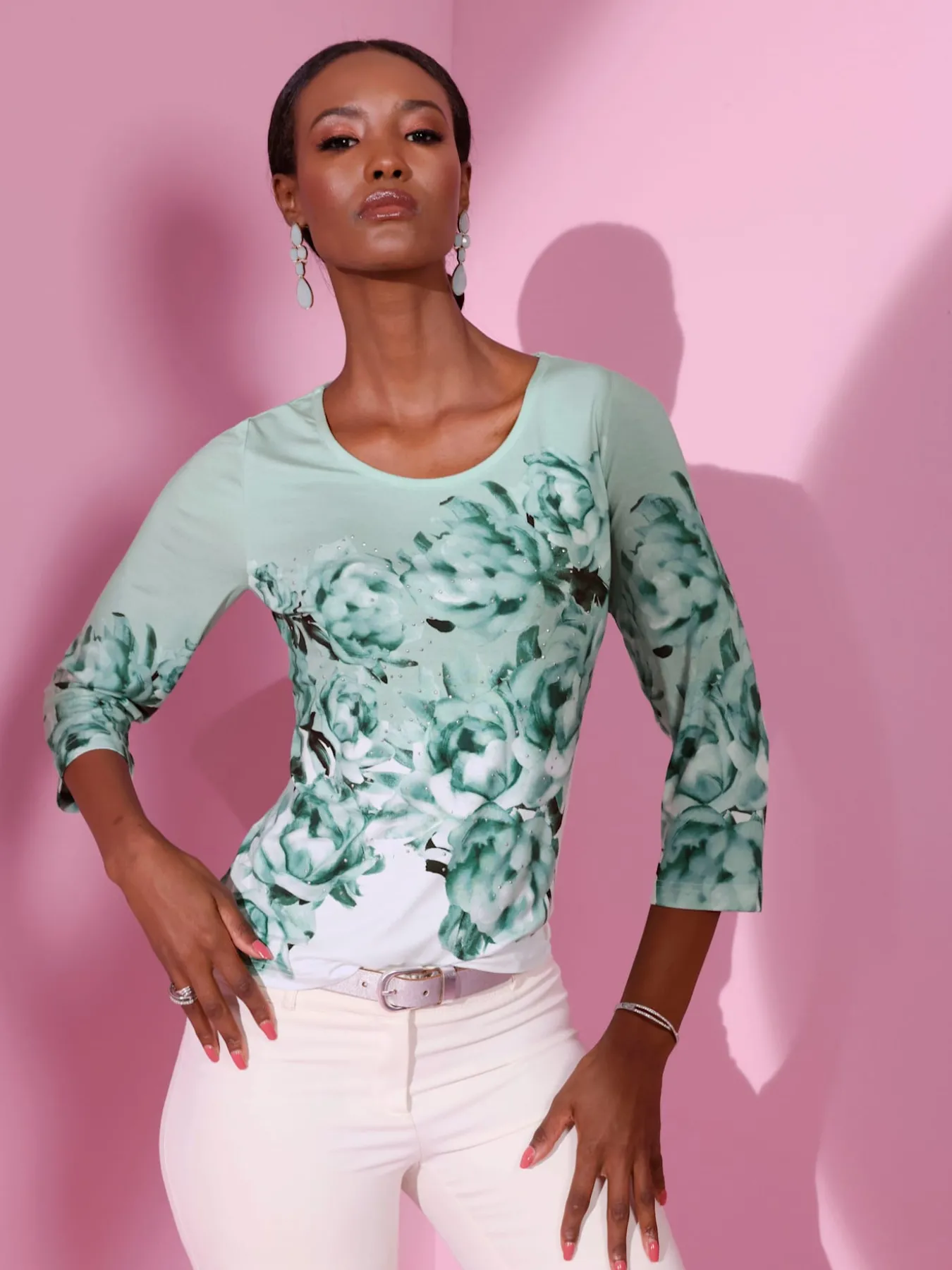 T-shirt à manches 3/4 imprimé