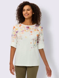 T-shirt à manches 3/4 imprimé floral