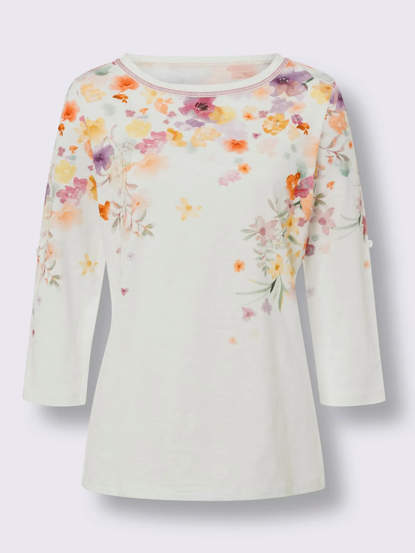 T-shirt à manches 3/4 imprimé floral