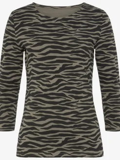 T-shirt à manches 3/4 imprimé zèbre tendance