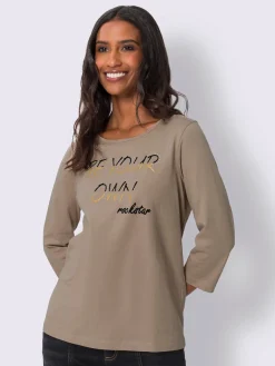 T-shirt à manches 3/4 inscription tendance