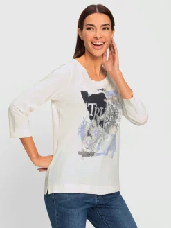 T-shirt à manches 3/4 joli imprimé devant