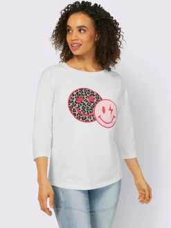 T-shirt à manches 3/4 joli imprimé devant