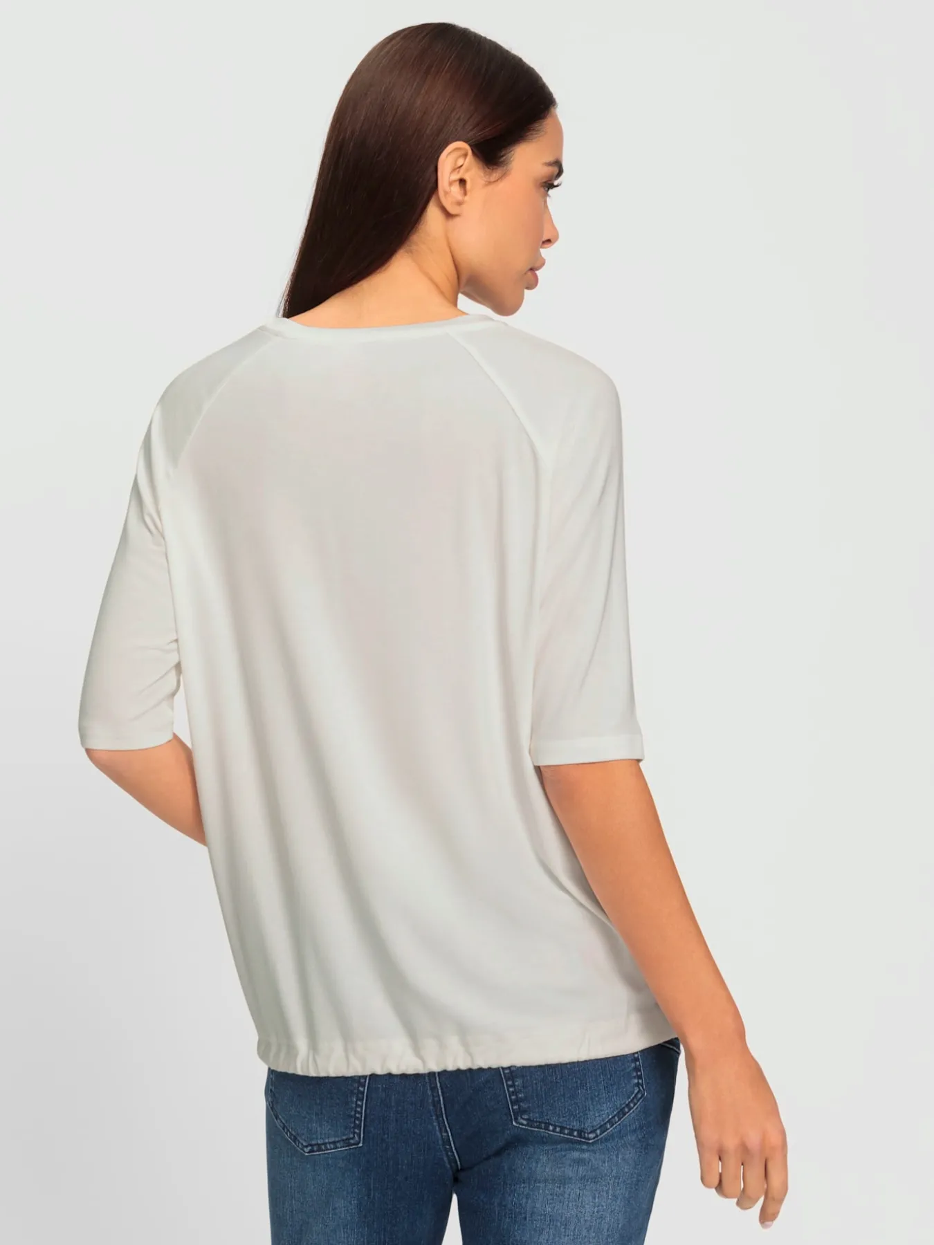 T-shirt à manches 3/4 jolies pierres brillantes fantaisie