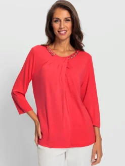 T-shirt à manches 3/4 jolis détails chaînes
