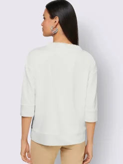 T-shirt à manches 3/4 large col montant avec coulisse