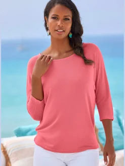 T-shirt à manches 3/4 manches chauve-souris pour un look décontracté