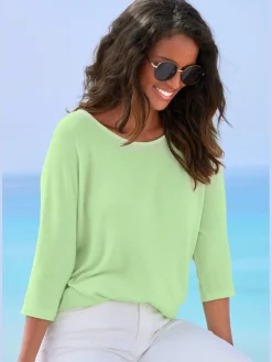 T-shirt à manches 3/4 manches chauve-souris pour un look décontracté