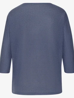 T-shirt à manches 3/4 matière gaufrée légèrement transparente