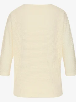 T-shirt à manches 3/4 matière gaufrée légèrement transparente