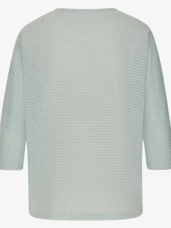 T-shirt à manches 3/4 matière gaufrée légèrement transparente