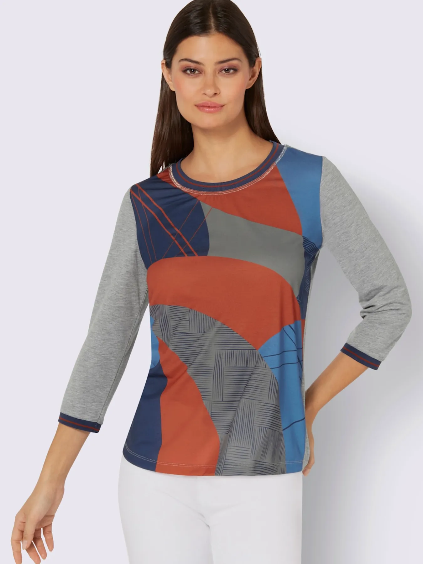 T-shirt à manches 3/4 mélange de modal doux