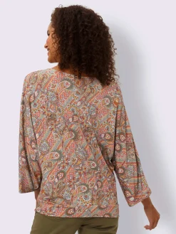 T-shirt à manches 3/4 motif paisley coloré