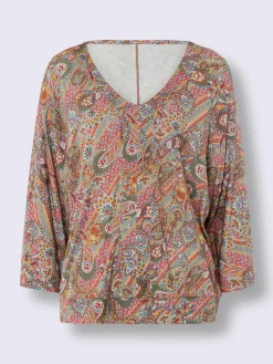 T-shirt à manches 3/4 motif paisley coloré