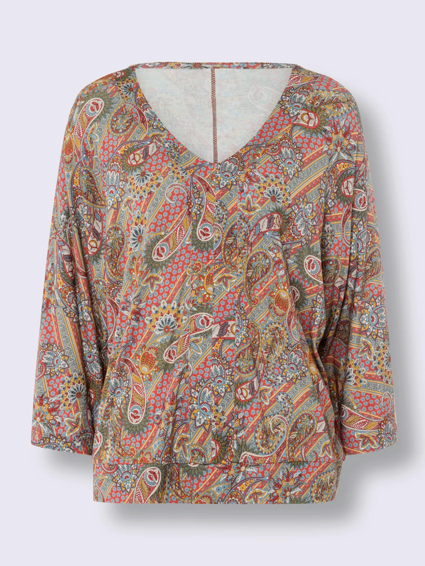 T-shirt à manches 3/4 motif paisley coloré