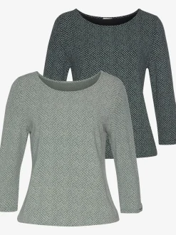 T-shirt à manches 3/4 petit nœud et découpe à la finition des manches