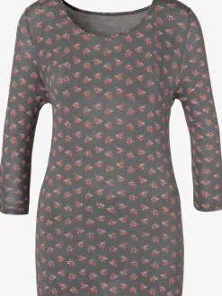T-shirt à manches 3/4 petit nœud et découpe à la finition des manches