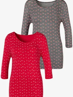 T-shirt à manches 3/4 petit nœud et découpe à la finition des manches