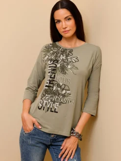T-shirt à manches 3/4 qualité coton doux sur la peau