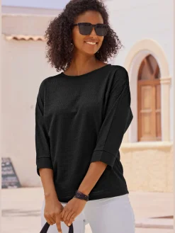 T-shirt à manches 3/4 qualité crêpe structurée
