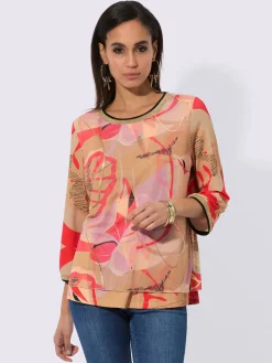 T-shirt à manches 3/4 qualité maille imprimée