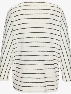 T-shirt à manches 3/4 rayures structurées