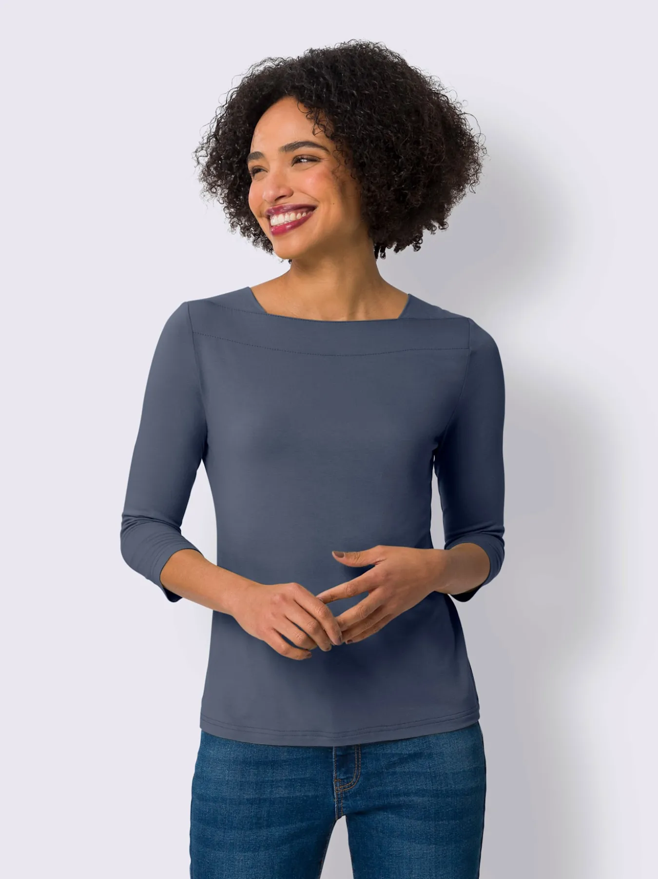 T-shirt à manches 3/4 superbe encolure