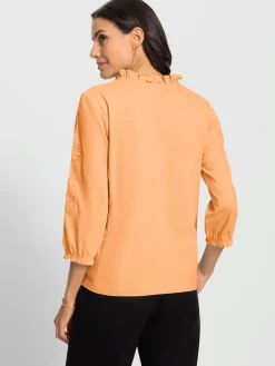 T-shirt à manches 3/4 superbe broderie florale