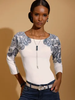 T-shirt à manches 3/4 viscose