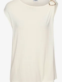 T-shirt à manches courtes boucle décorative dorée sur l'épaule gauche