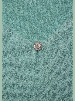T-shirt à manches courtes bouton brillant à strass au niveau de l'encolure