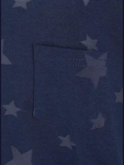 T-shirt à manches courtes dévoré légèrement transparent avec motif étoile