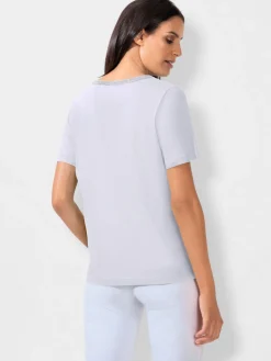 T-shirt à manches courtes détails argentés