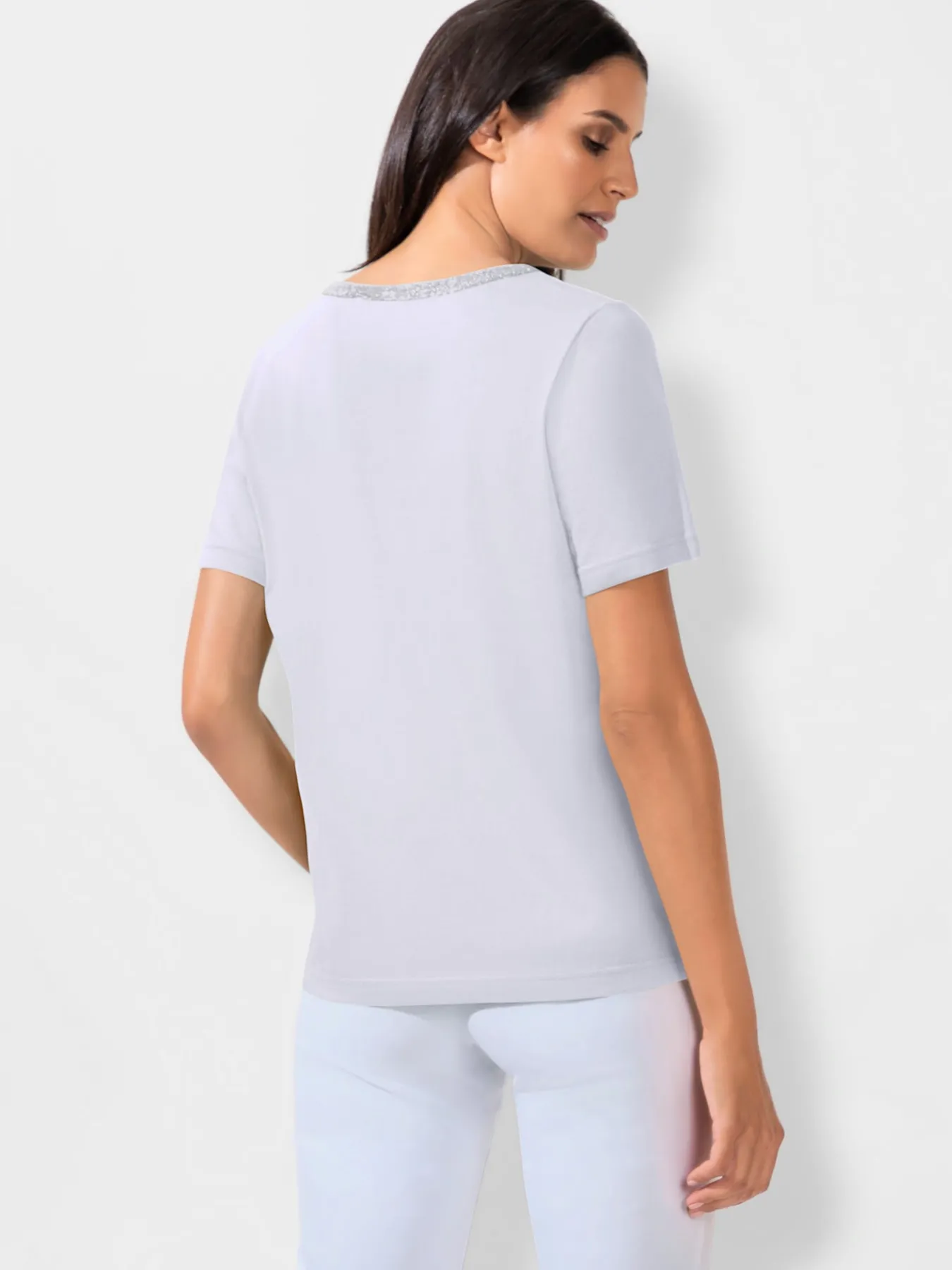 T-shirt à manches courtes détails argentés