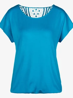 T-shirt à manches courtes empiècement en crochet doux au dos