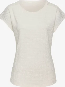 T-shirt à manches courtes empiècement crochet fin aux épaules