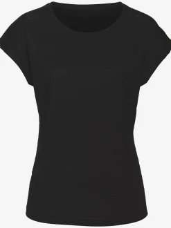 T-shirt à manches courtes empiècement crochet fin aux épaules